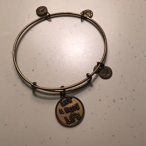 Alex and ani live a happy life bracelet gold